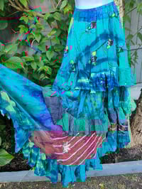 Image 4 of Wanderlust maxi skirt / Bandeau Dress Balearic Island Blues pop of Rust 8-16