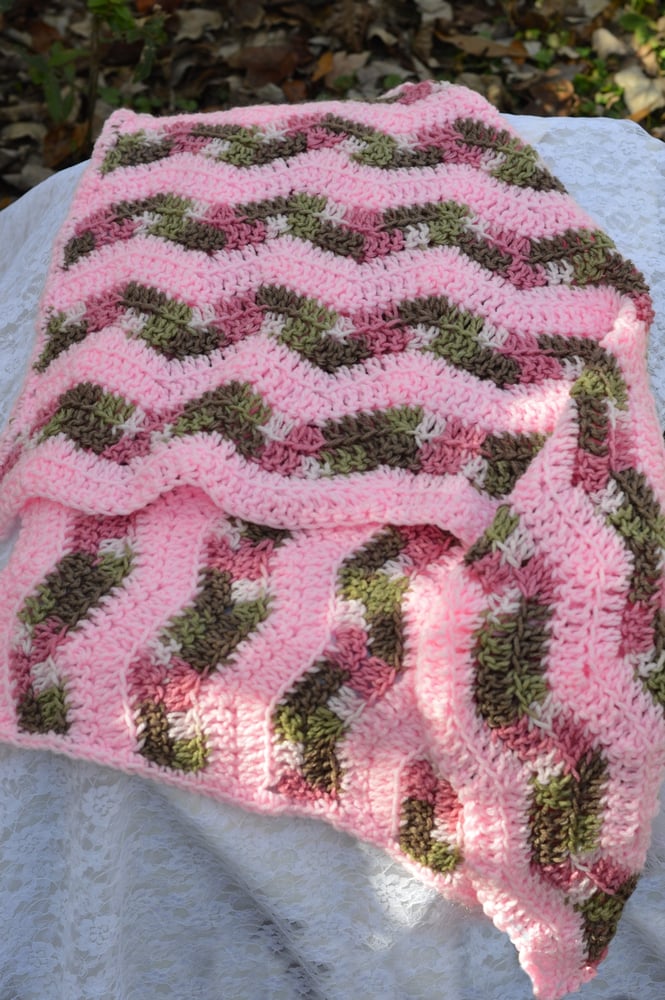 Pink with pink camouflage swaddling blanket / Dawnya Lynn Photography Props