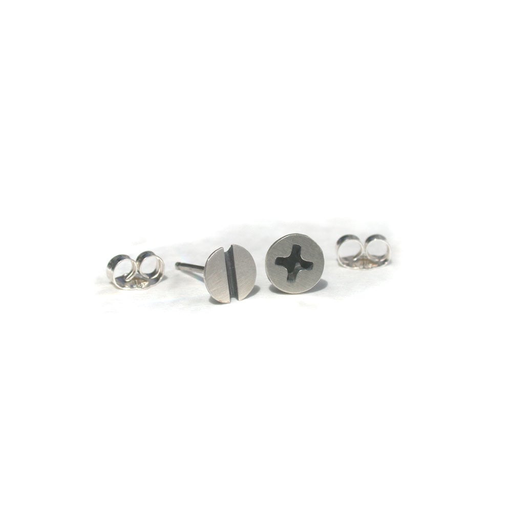 Image of small screw earrings