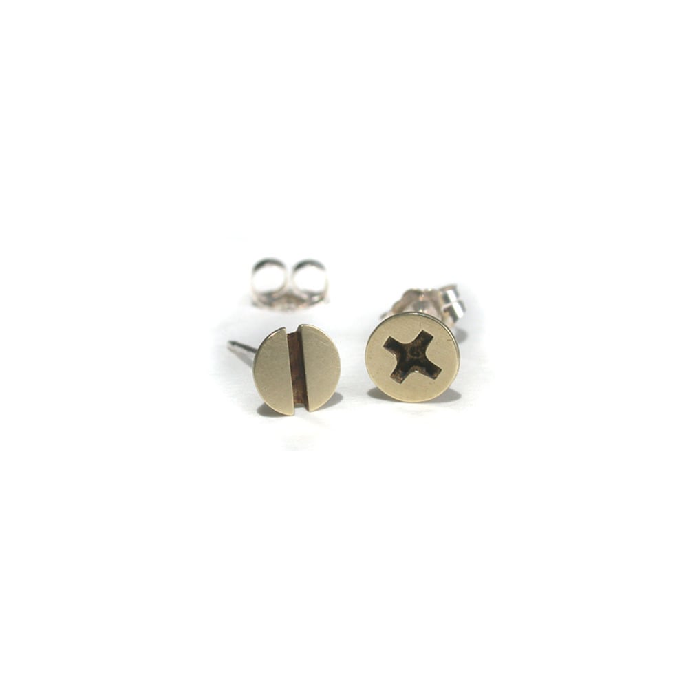 Image of small screw earrings