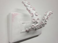 Image 3 of Soft pink and white Tentacle wall piece/jewelry holder
