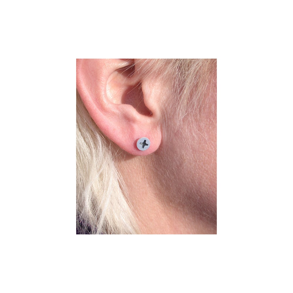 Image of small screw earrings