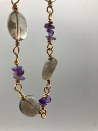 Image 3 of Smoky Amethyst Citrine Dangling Purse Charm | • Grounding • Calming • Abundance
