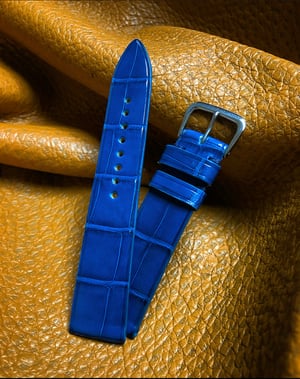 Image of Mykonos Blue Alligator Classic Watch Strap