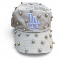 Image 1 of IRI$ BELOVED X LA DODGERS PEARL RHINSTONE DAD CAP 