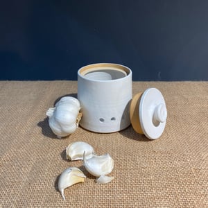 Image of Garlic Jar - White