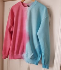 Image 2 of PINK+BLUE SWEATER Dyed tiedye New Unisex Jumper 