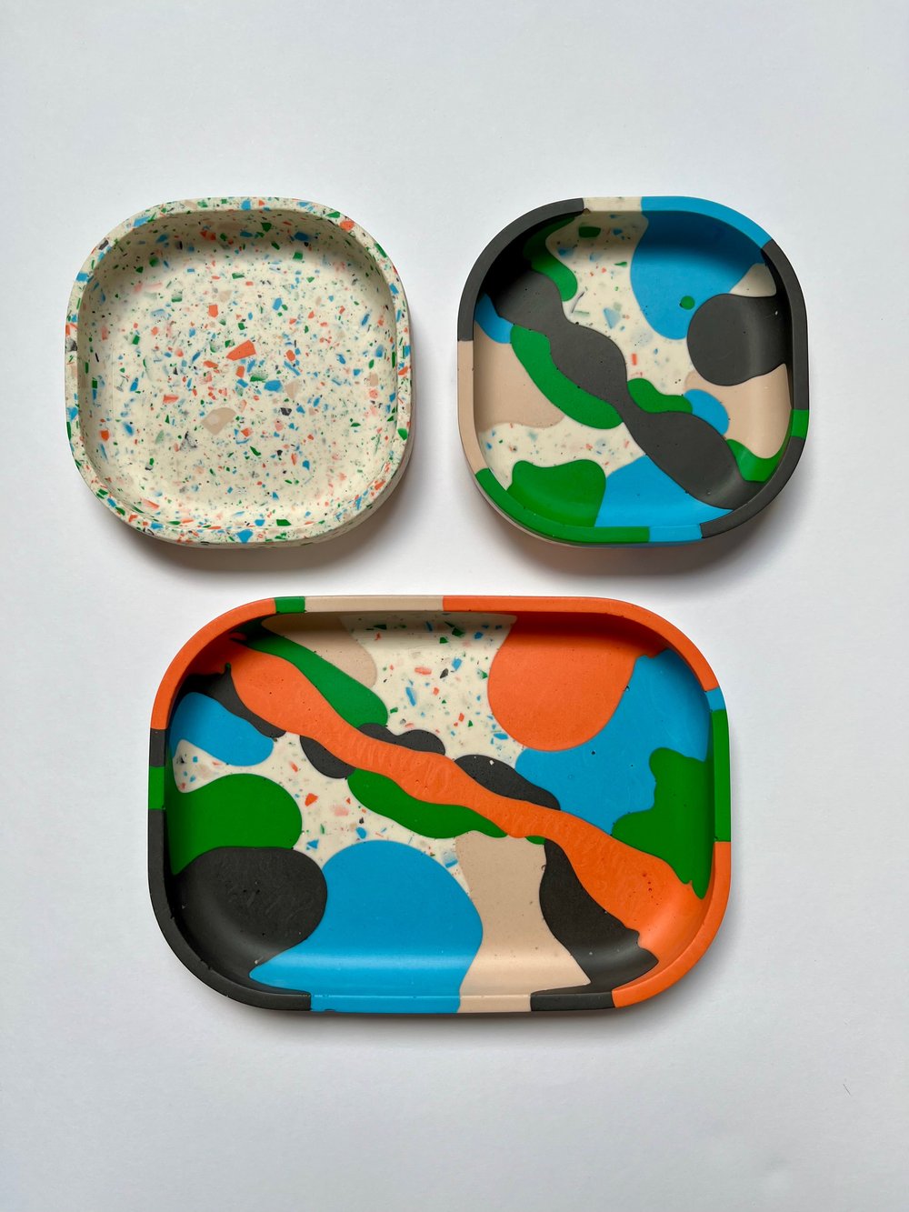 Image of Squiggle Trinket Tray Set ~ Orange Black