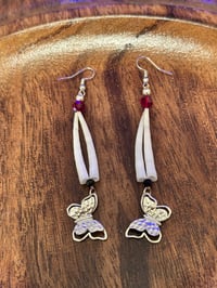 Butterfly dentalium earrings
