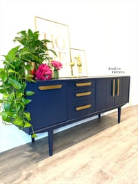 Image 2 of Navy blue mid century modern Nathan SIDEBOARD, DRINKS / COCKTAIL CABINET / TV CABINET