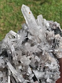 Image 2 of Laser Quartz Cluster In A Bed Of Hematite #1967
