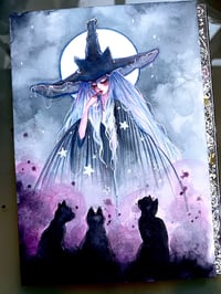 Image 4 of The Witch With The Cats - Inktober Day 7