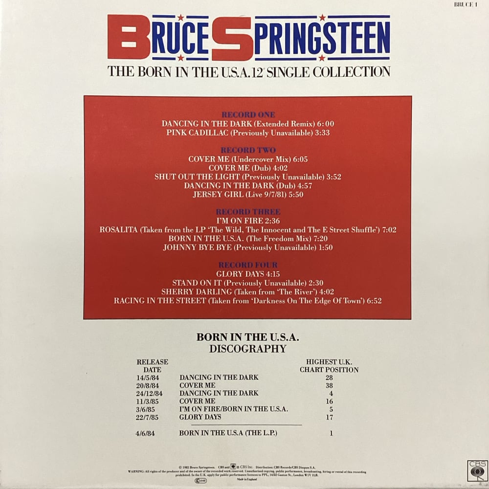 Bruce Springsteen ‎– The Born In The U.S.A. 12" Single Collection