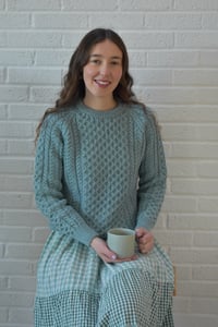 Image 1 of Aran Sweater - Light Pastel Colours - Made in Europe