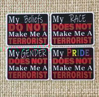 Image 1 of Not A Terrorist Sticker