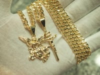 Image 6 of 4mm Cuban Link Double Chain Set 24” | 14K Gold Plated Necklace Set | Layered Cuban Chain Set