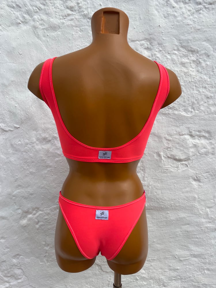 Image of Bikini brasileño Fucsia-Mandarina
