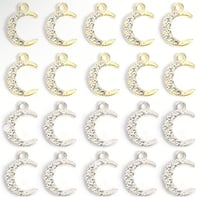 Image 1 of 1060 Charms: Rhinestone Crescent Moons