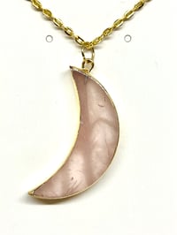 Image 2 of Rose Quartz Moon Necklace #2
