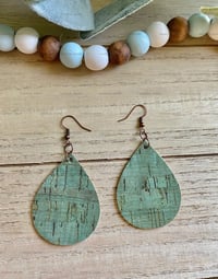 Image 1 of Sage Faux Cork Earrings