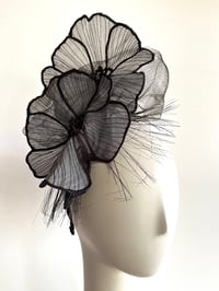Image 1 of Black organza flower headpiece 
