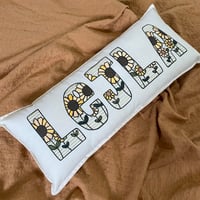 Image 2 of Pastel floral & Vintage Sunflower personalised cushion 