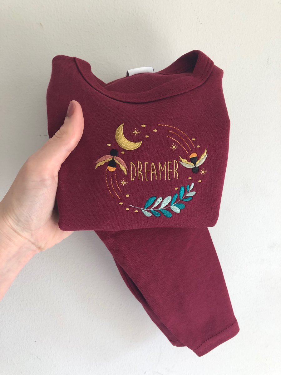 Image of 3-6 Months Burgundy Pjs