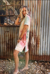 Image 2 of On The Daily Oversized Slit Tee Dress - Tie Dye