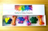 Dog paw and bone crayons
