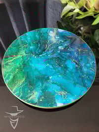 Image 4 of 15" Epoxy Resin Art Lazy Susan Turntable 'The Knight of Wands'