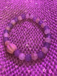 Image 1 of Crstyal white and amethyst bracelet