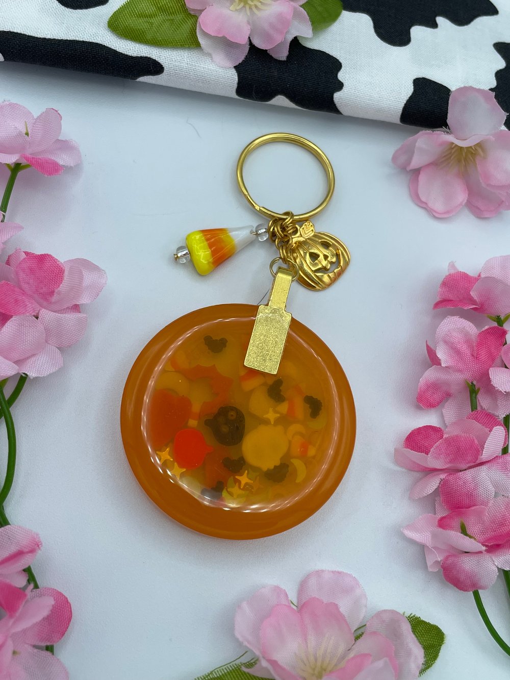 Image of Keychain - Orange and Yellow Halloween 