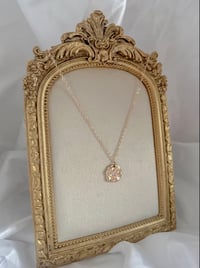 Image 1 of Gold textured with star detail round necklace