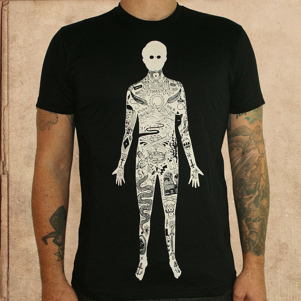 Image of the illustrated Man - discharge ink - unisex 