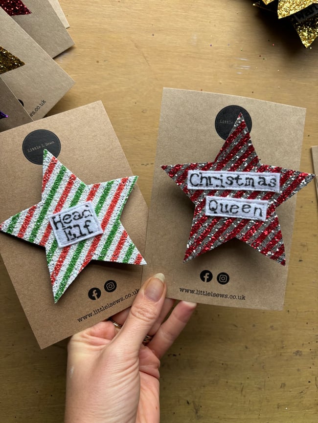Glitter Christmas Badges