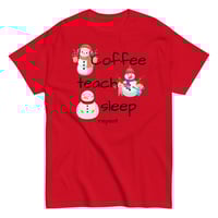 Image 2 of Coffee Teach Sleep Snowman tee