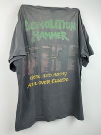 Image 4 of 🗡️ 1990 Demolition Hammer Tortured Existence " Gore And Agony All Over Europe" tour shirt