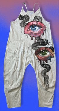 Image 1 of “WAVY EYES” CUSTOM PAINTED BAGGY JUMPER MEDIUM