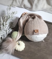 Image 1 of Newborn sleep hat for phoroshoot | neutral beige