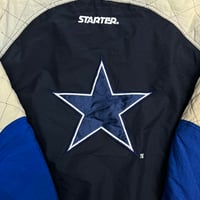 Image 3 of VTG 90s Dallas Cowboys Starter Zip Up Jacket Sz XL