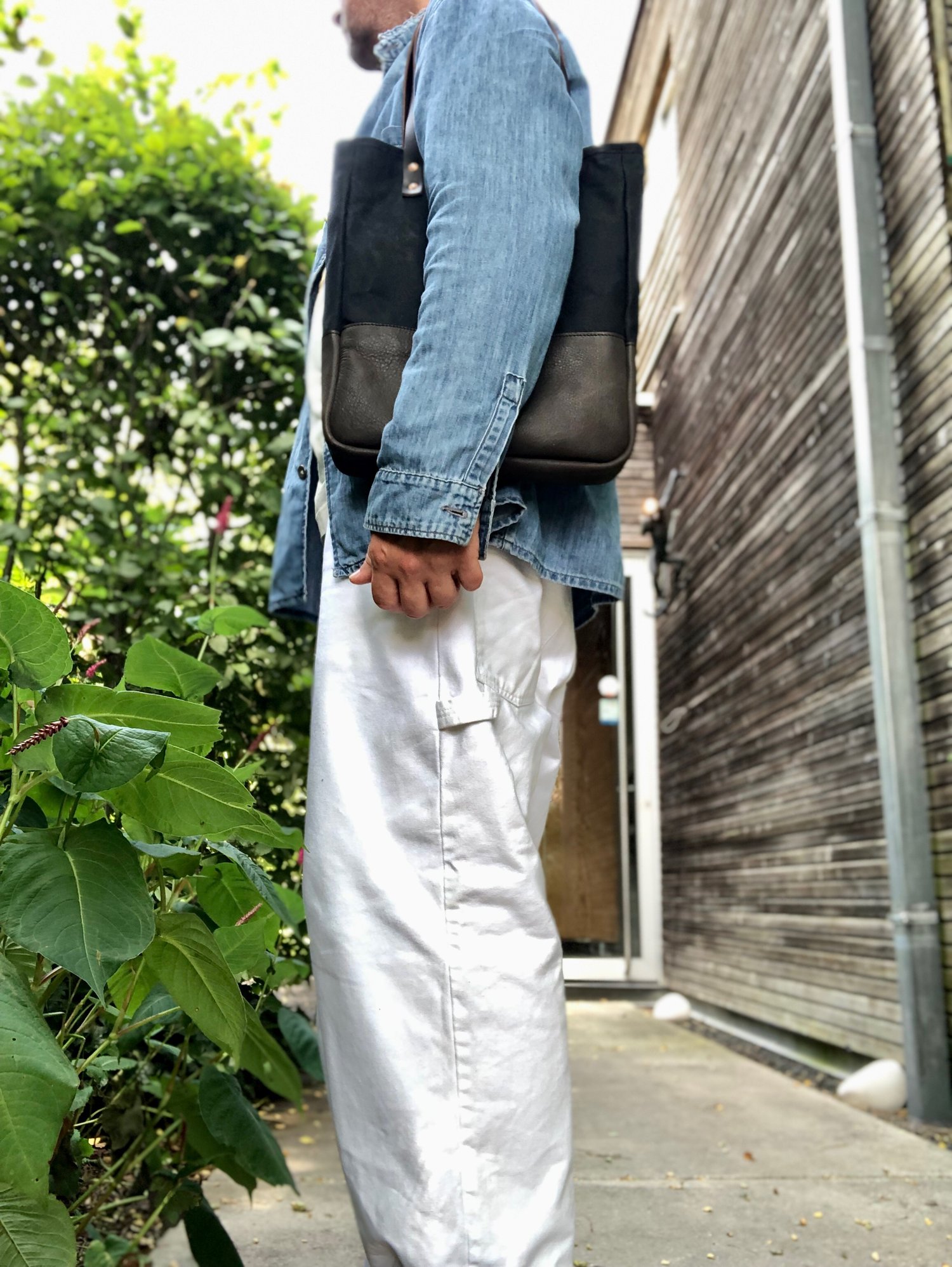 Image of Tote bag Made In Black Waxed Canvas 