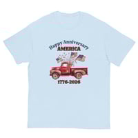 Image 5 of Unisex classic tee, Happy 250th Anniversary America 1776–2026  Patriotic Vintage Truck Tee Shirt