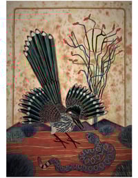 Image 2 of “Roadrunner and Snake” print by Zasha Welsh
