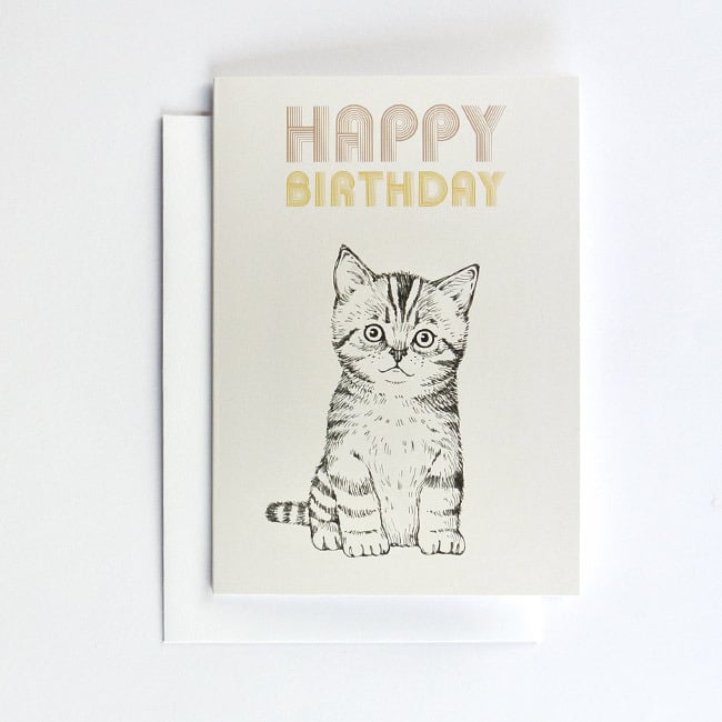 Image of Carte postale double Happy Birthday Chat