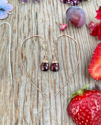 Image 1 of Garnet Threader Earrings