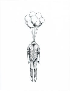 Image of Head Balloon (original ink artwork)