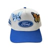 Art Of Fame/ Ford Double Butterfly Vintage Style/ 5-Panel Trucker Hat Royal Blue & Off White