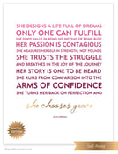 Image of She Chooses Grace Art Print - PINK w/ GOLD foil