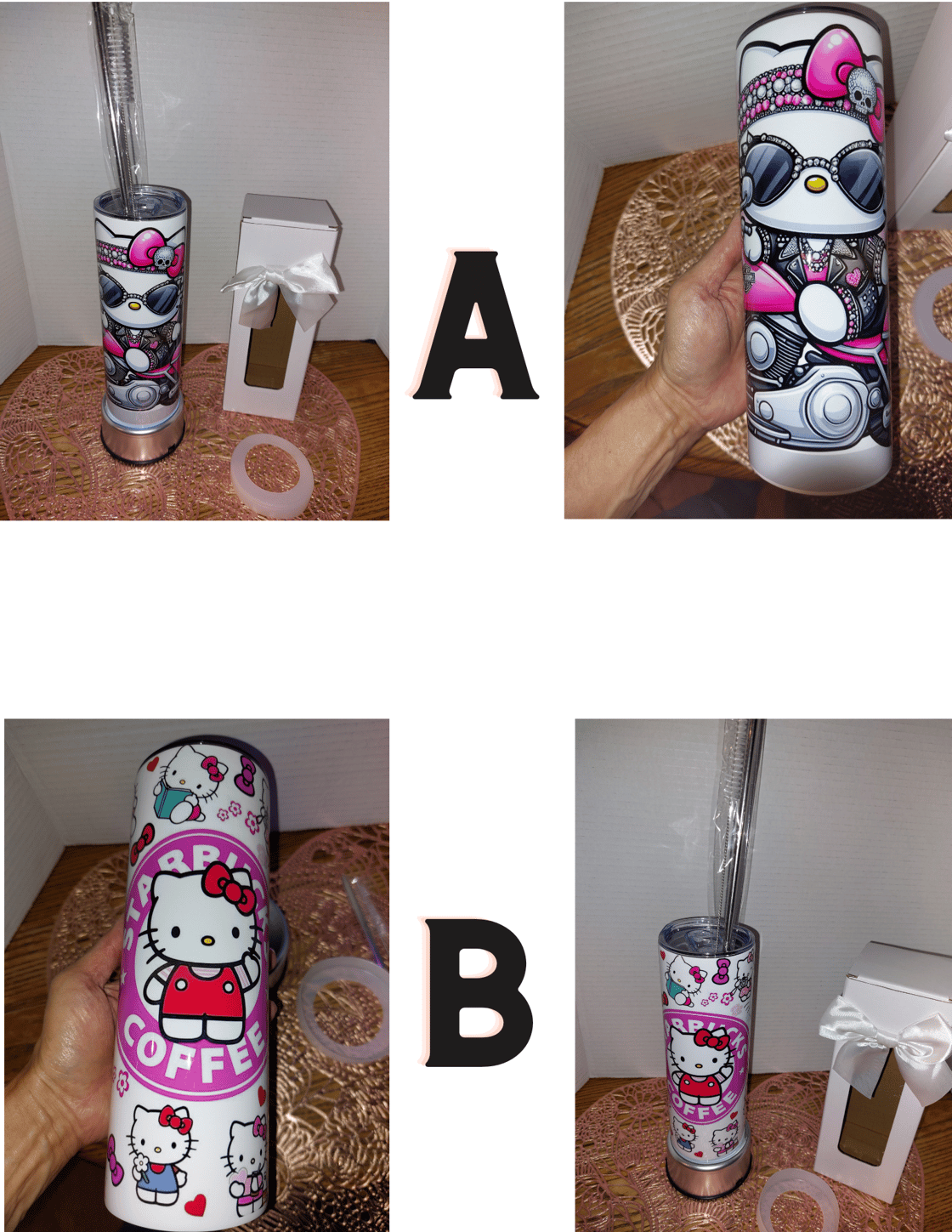 Image of 20 oz  Kitty Stainless Steel Insulated Tumblers 2 different ones to choose from