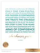 Image of She Chooses Grace Art Print - AQUA w/ GOLD foil